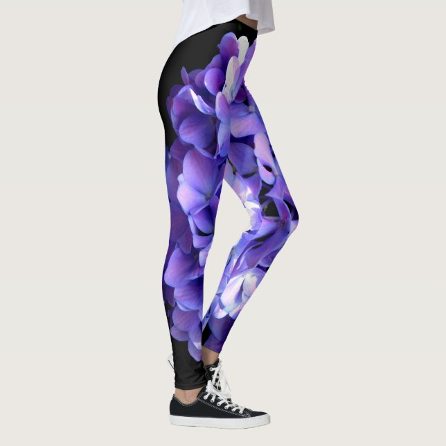 Leggings Elégante florales violettes profondes perwinkle hy (Droite)