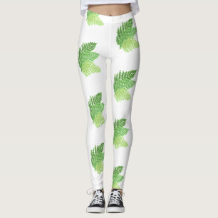 Leggings Élégante fougères vertes feuilles de bois