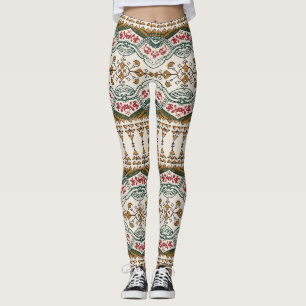 Leggings Elégante frontière florale ethnique Boho