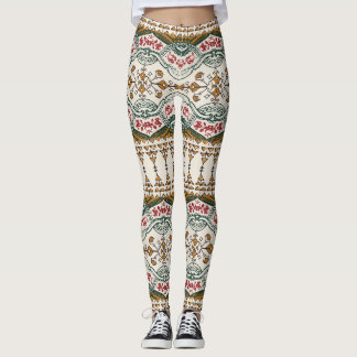 Leggings Elégante frontière florale ethnique Boho