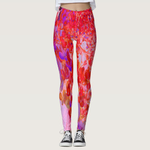 Leggings Élégante Hydrangea Limelight Violette et Orange