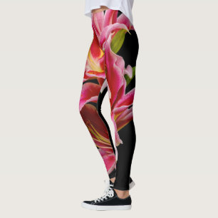 Leggings Élégante Lys orientaux roses