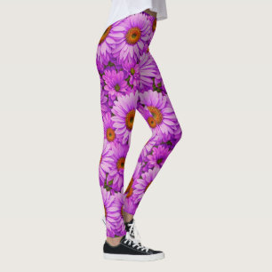 Leggings Élégante marguerite florale magenta rose foncé