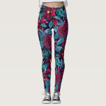 Leggings Elégante marine Bourgogne Noël Floral Aquarelle<br><div class="desc">Ce motif de Noël élégant et moderne est parfait pour l'ambiance festive. Il présente des fleurs d'aquarelle jaune et vert turquoise peintes à la main, des baies sèches et des feuilles sur un arrière - plan bleu marine. C'est chic, joli, artistique et unique, le design parfait pour votre famille et...</div>