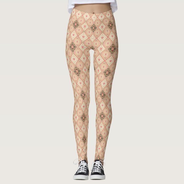 Leggings Élégante Saint-Valentin baroque vintage (Devant)