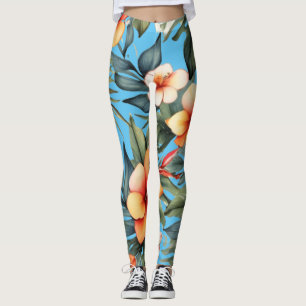Leggings Élégants fleurs sauvages tropicaux