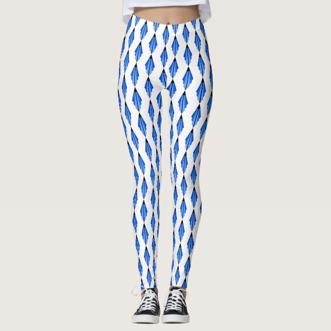 Leggings Elément Art déco en bleu profond (Devant)