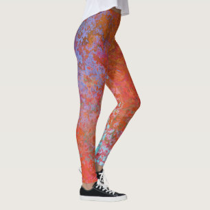 Leggings Élément de feu Encre d'alcool Orange Abstrait