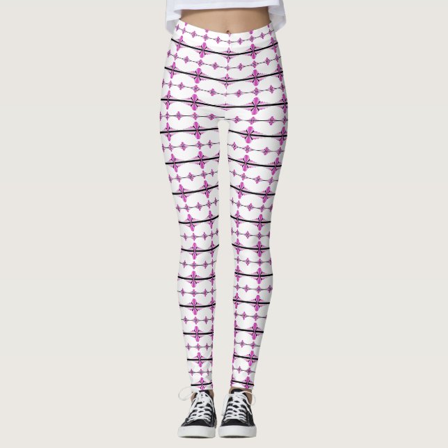 Leggings Éléments Art déco dans le rose pastel (Devant)