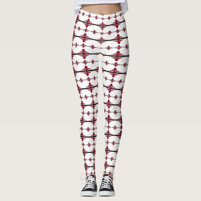 Leggings Éléments Art déco en crammson (Devant)