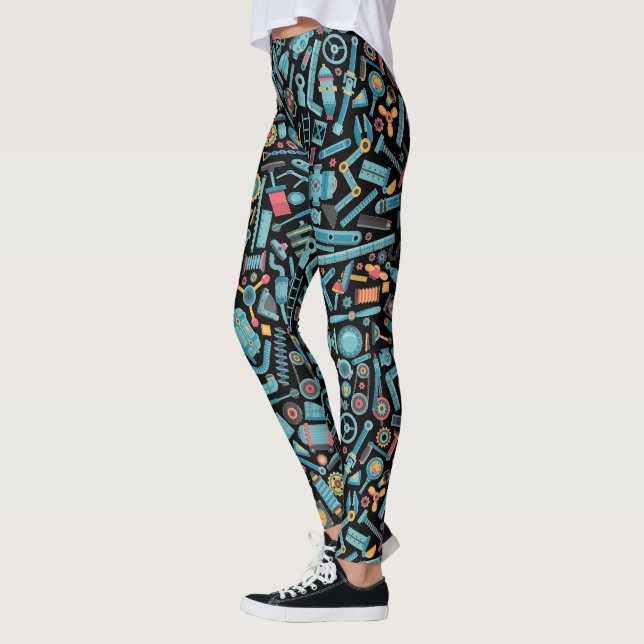 Leggings Éléments de machines Motif transparent (Gauche)