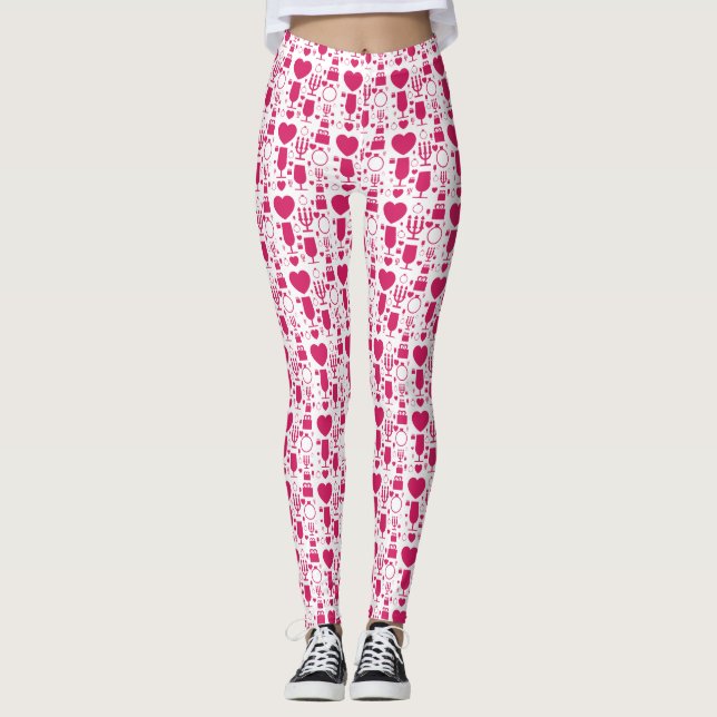 Leggings éléments de motifs de la Saint-Valentin (Devant)