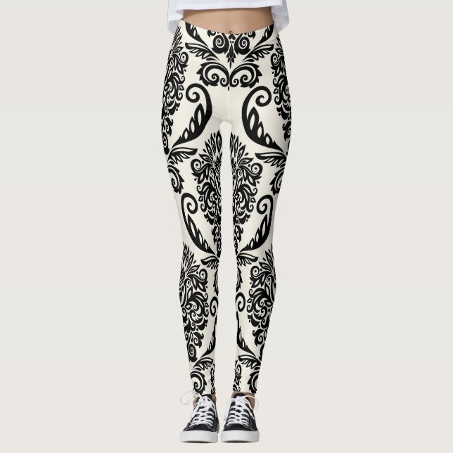 Leggings Éléments décoratifs, dessin sans couture libre. (Devant)