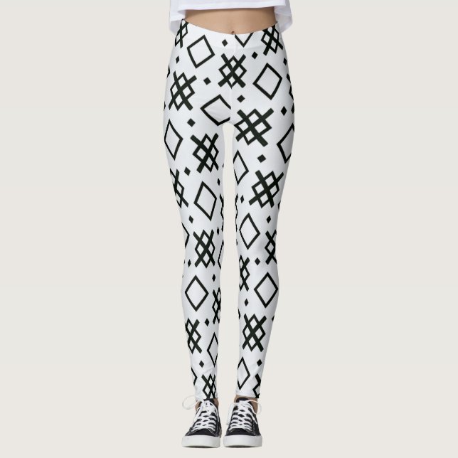 Leggings éléments géométriques formes transparentes motif (Devant)