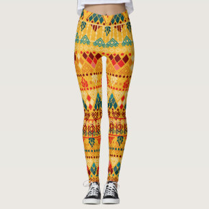 Leggings Éléments tribaux, motif polyvalent et transparent.