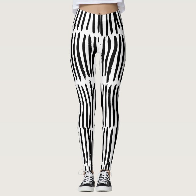 Leggings Éléments Verticaux : Style Sans Mer Dessiné À La M (Devant)