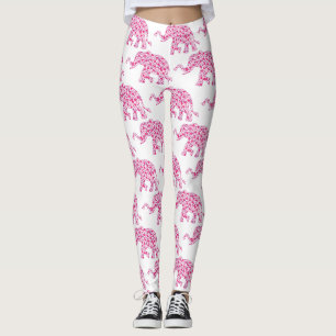 Leggings Eléphant composé de Coeurs roses