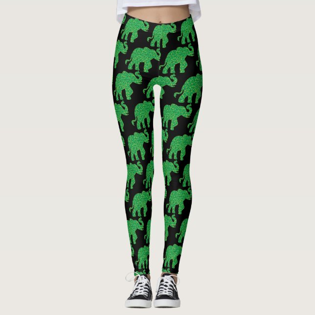 Leggings Eléphant fabriqué en Shamrock (Devant)