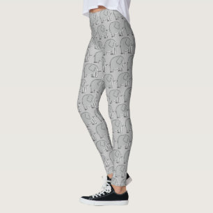 Leggings Eléphant gris Motif illustré