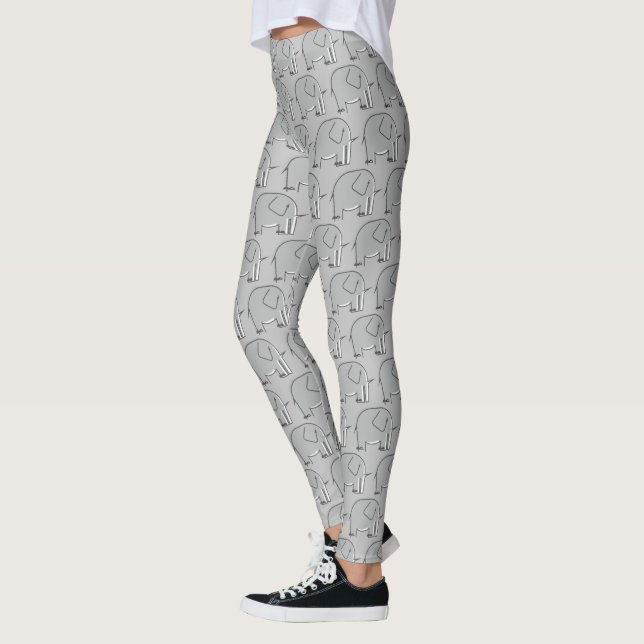 Leggings Eléphant gris Motif illustré (Gauche)