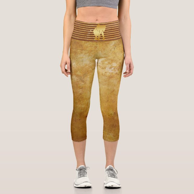 Leggings Elephant Safari Gold Capri (Recto)