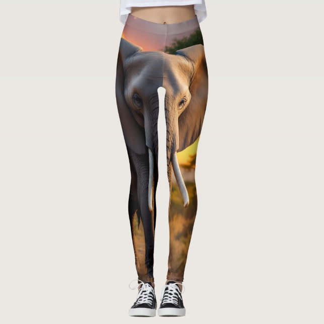 Leggings Eléphant taureau africain (Devant)
