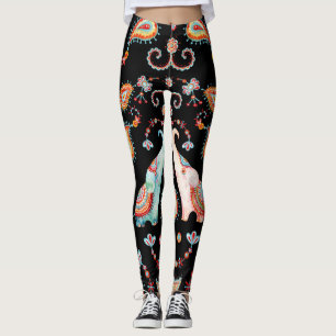 Leggings Eléphant tribal : Motif aquarelle Paisley.