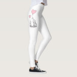 Leggings Eléphants mignons et bébés avec des ballons de coe<br><div class="desc">Design d'illustration mignonne avec des ballons en forme de coeur pour la mère et le bébé.</div>
