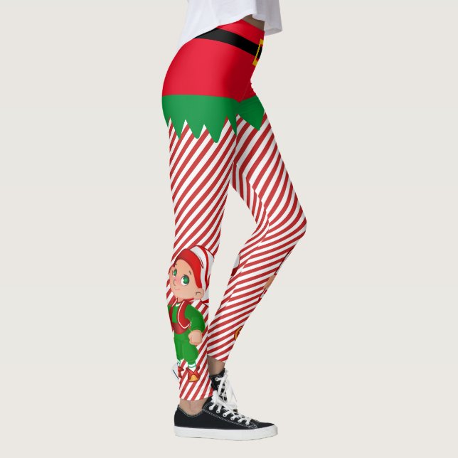 Leggings Elf Christmas Père Noël petits elfes mignonne band (Droite)