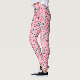 Leggings Elf Holiday Candy Motif