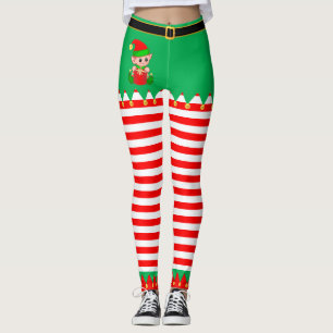 Leggings Elfe de Noël mignon et grelots dorés