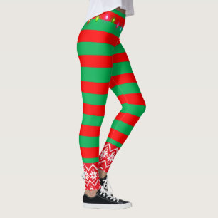 Leggings Elfe de Noël Rouge et vert