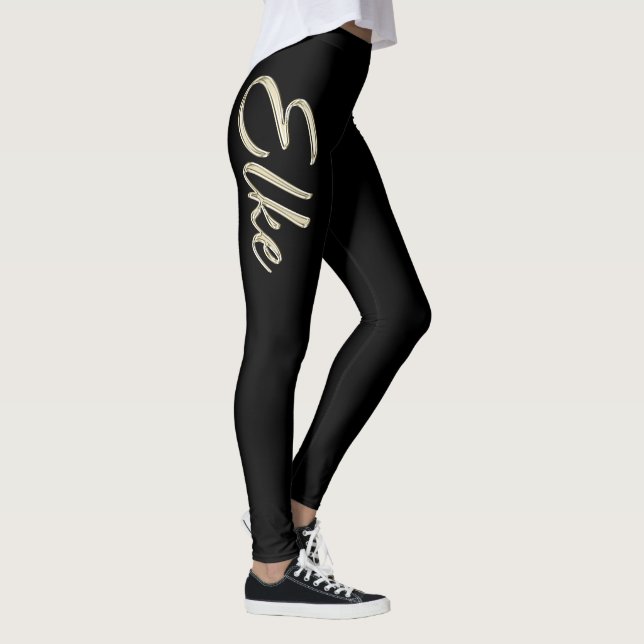Leggings Elke or blanc en écriture manuscrite (Droite)