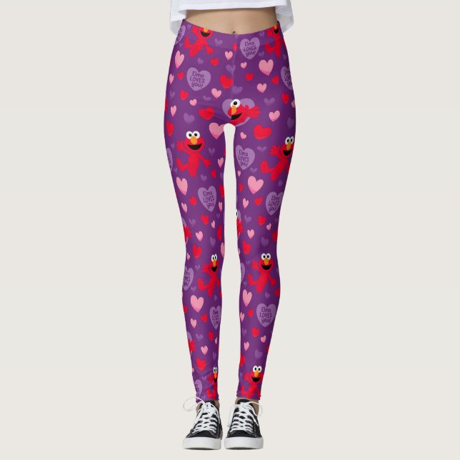Leggings Elmo vous aime Motif de la Saint Valentin (Devant)
