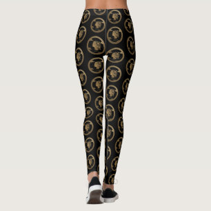 Leggings Emblème de femme biophilique doré 3D de luxe