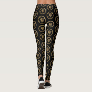 Leggings Emblème de femme biophilique doré 3D de luxe