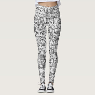 Leggings Embrasse-moi avant la guerre mondiale 3 motif typo