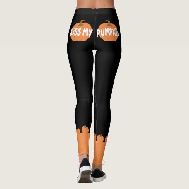 Leggings Embrasse mon citrouille drôle Halloween (Dos)