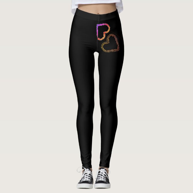 Leggings Embrasser les jambes des coeurs (Devant)