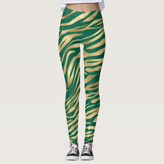 Leggings Emerald et Gold Safari Series Design 2 (Devant)
