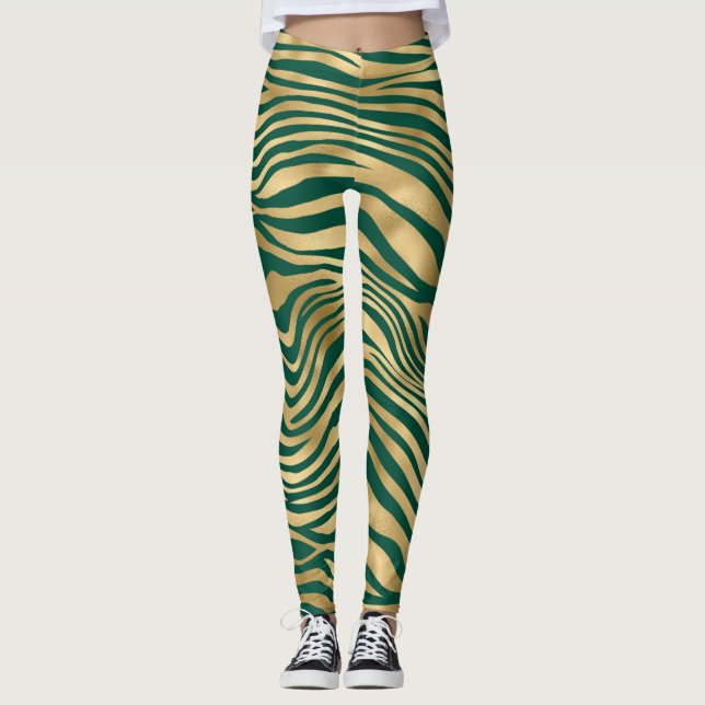 Leggings Emerald et Gold Safari Series Design 4 (Devant)