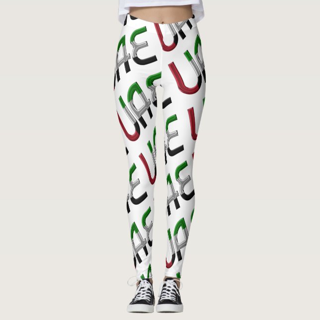 Leggings Émirats arabes unis Motif de la typographie du dra (Devant)