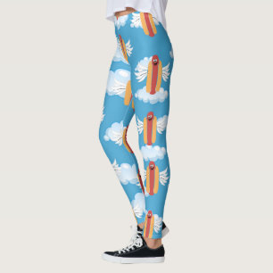Leggings Emoji, un drôle de hot Dog signifie Humour aliment