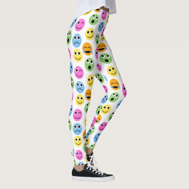 Leggings Emoticon coloré Façades Emojis Imprimer (Droite)