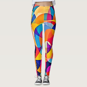 Leggings Émotion de couleur géométrique