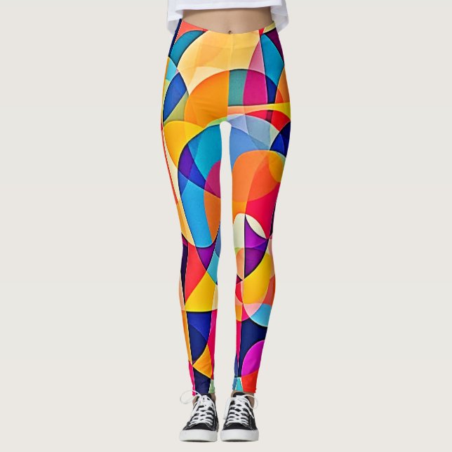 Leggings Émotion de couleur géométrique (Devant)