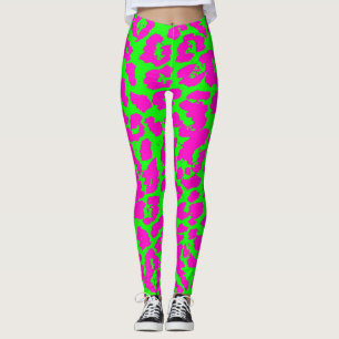Leggings Empreinte de léopard au néon coloré