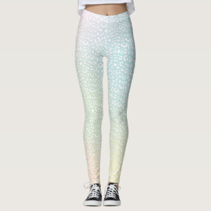 Leggings Empreinte de léopard blanc Pastel Gradient
