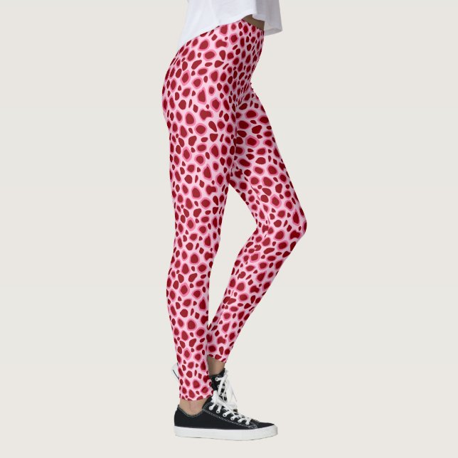 Leggings Empreinte de léopard - Bourgogne et rose (Droite)