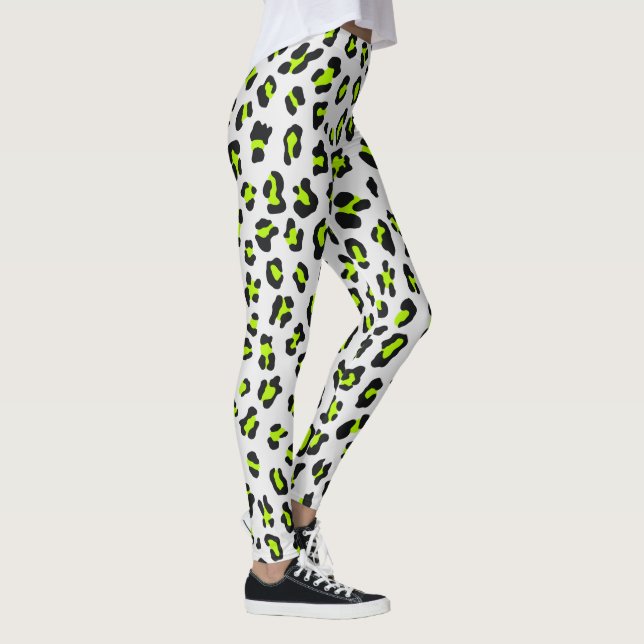 Leggings empreinte de léopard de style néon vert des années (Droite)